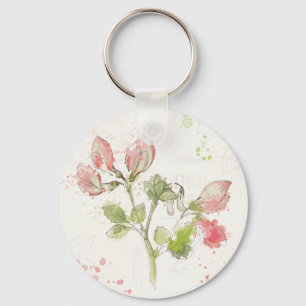 Sweet Pea watercolor Key Ring