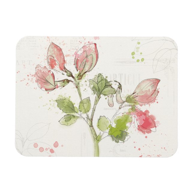 Sweet Pea watercolor Magnet (Horizontal)