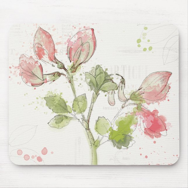 Sweet Pea watercolor Mouse Mat (Front)