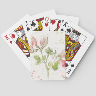 Sweet Pea watercolor Playing Cards