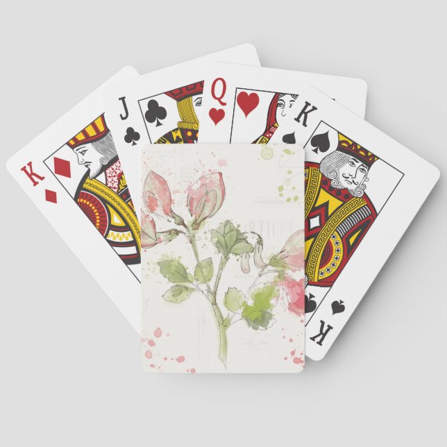 Sweet Pea watercolor Playing Cards (Back)