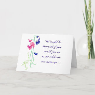 Sweet Pea Wedding Invitation Card