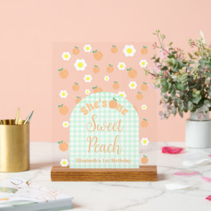 Sweet Peach 1st Birthday Acrylic Sign