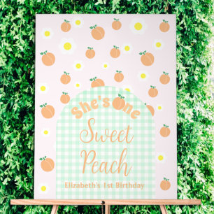 Sweet Peach 1st Birthday Acrylic Sign