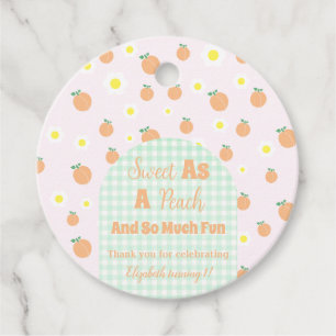 Sweet Peach 1st Birthday Favour Tags
