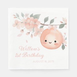 Sweet Peach 1st Birthday Napkin