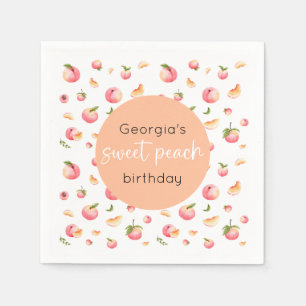 Sweet Peach 1st Birthday Napkin