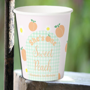 Sweet Peach 1st Birthday Paper Cups