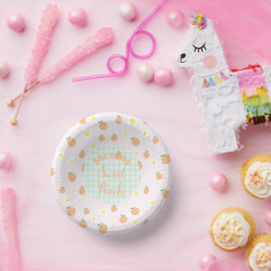 Sweet Peach 1st Birthday Paper Plate