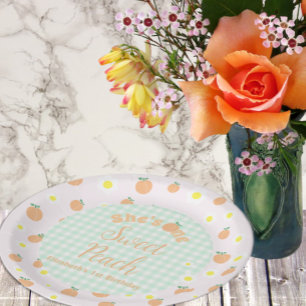 Sweet Peach 1st Birthday Paper Plate