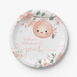 Sweet Peach 1st Birthday Paper Plate