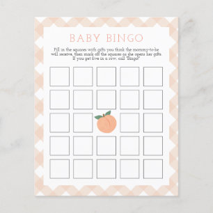 Sweet Peach Baby Bingo Shower Game