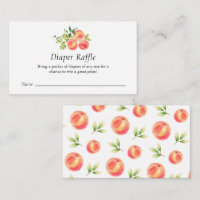 Sweet Peach Baby Shower Diaper Raffle Ticket