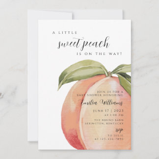 sweet peach Baby Shower girl Invitation