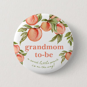 Sweet Peach Baby Shower Grandmom Button
