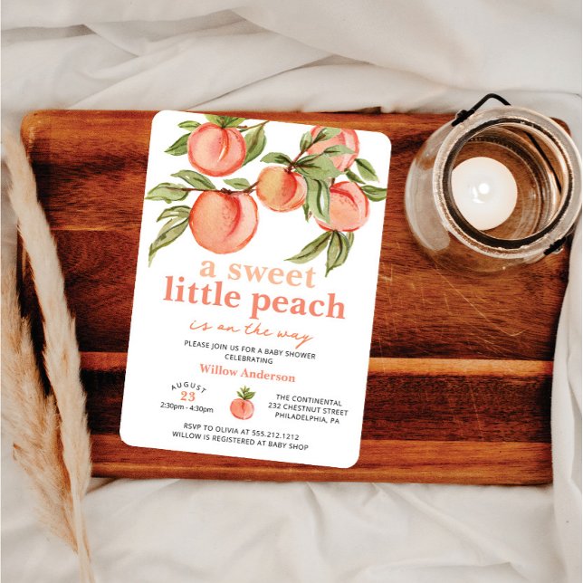 Sweet Peach Baby Shower Invitation (Creator Uploaded)