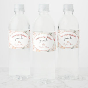 Sweet Peach Baby Shower or Birthday Bottle Wrap Water Bottle Label