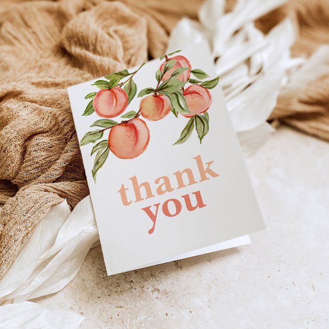 Sweet Peach Baby Shower Thank You Cards (Creator Uploaded)