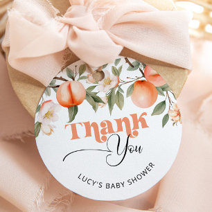 Sweet peach baby shower thank you favour tags