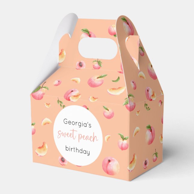 Sweet Peach Birthday Favour Box (Front Side)