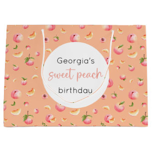 Sweet Peach Birthday Large Gift Bag