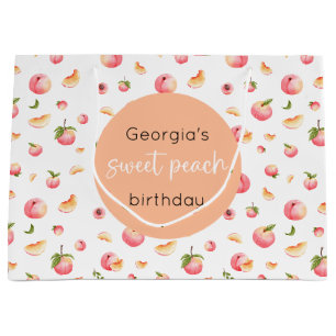 Sweet Peach Birthday Large Gift Bag