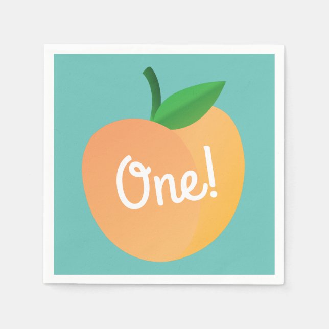 Sweet Peach Birthday Party Napkin (Front)