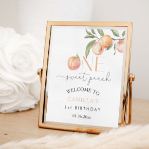 Sweet Peach Birthday Party Welcome Poster