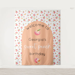 Sweet Peach Birthday Tapestry Backdrop