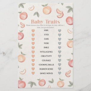 sweet peach boho baby traits baby shower game 