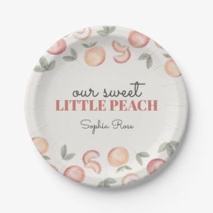 sweet peach boho birthday or baby shower paper plate