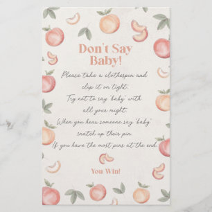 sweet peach boho dont say baby shower game 