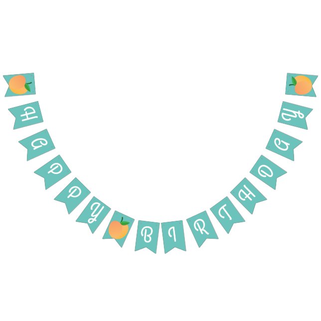 Sweet Peach Cute Fruit 1st Birthday Party Theme Bunting (All)