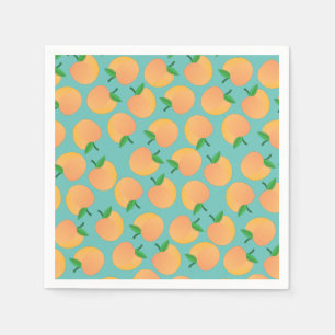 Sweet Peach Cute Fruit 1st Birthday Party Theme Napkin