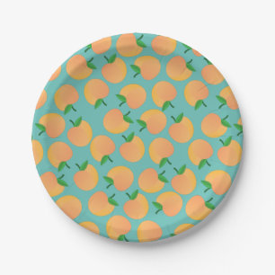 Sweet Peach Cute Fruit 1st Birthday Party Theme Paper Plate