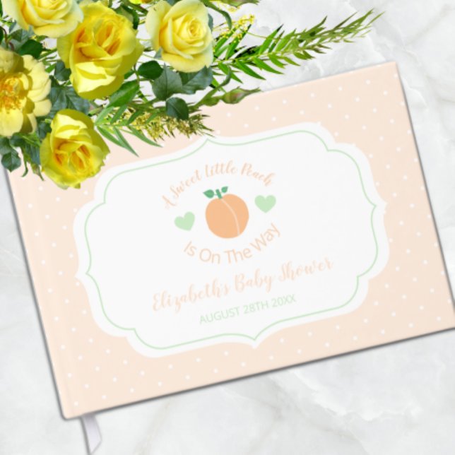 Sweet Peach Elegant Baby Shower Guest Book (Creator Uploaded)