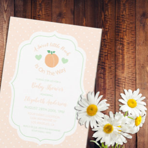 Sweet Peach Elegant Baby Shower Invitation