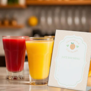 Sweet Peach Elegant Baby Shower Juice Bar Pedestal Sign