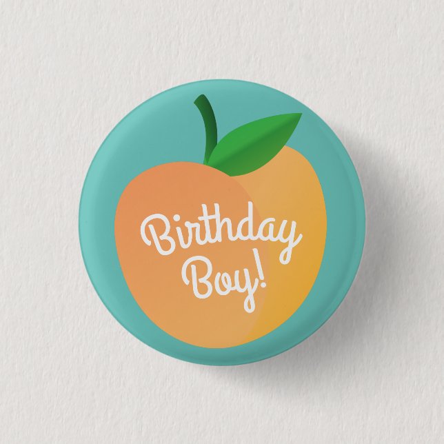 Sweet Peach Kids Birthday Party 3 Cm Round Badge (Front)