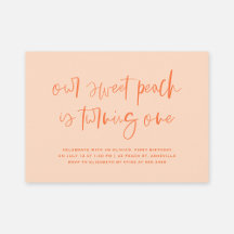 Sweet Peach Minimalist Girl First Birthday