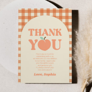 Sweet Peach Orange Birthday Party Thank You Card