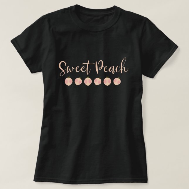 Sweet Peach Peaches Cute Trendy Modern Fashion T-Shirt (Design Front)