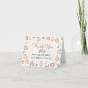 Sweet Peach thank you card for birthday or baby