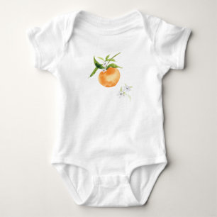 Sweet peach watercolor fruit baby bodysuit
