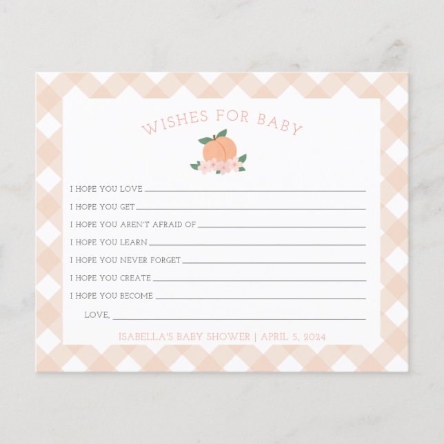 Sweet Peach | Wishes for Baby Shower Game (Front)