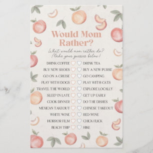 sweet peach would mum rather baby shower game
