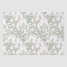 Sweet peachy florals and greens Tissue Paper