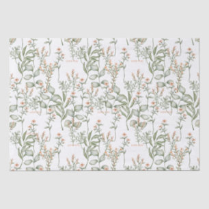 Sweet peachy florals and greens Tissue Paper