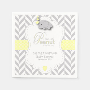 Sweet Peanut Elephant Baby Shower Napkin