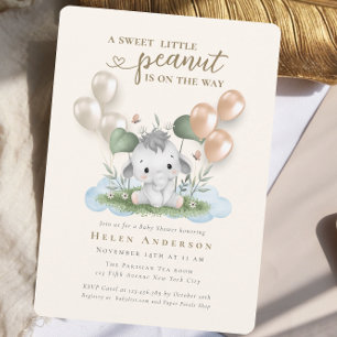 Sweet Peanut on the Way Boy Baby Shower Invitation